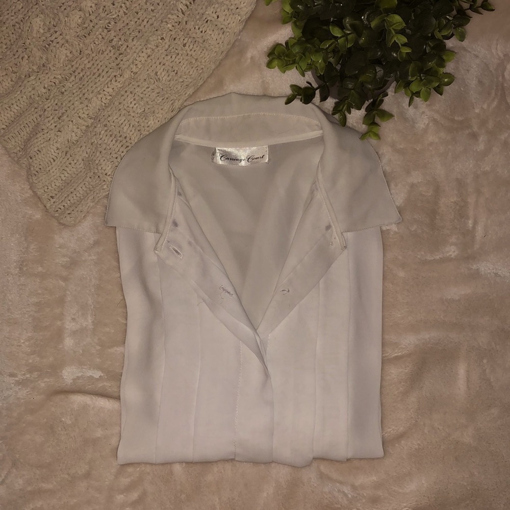 White Short-Sleeved Button Up